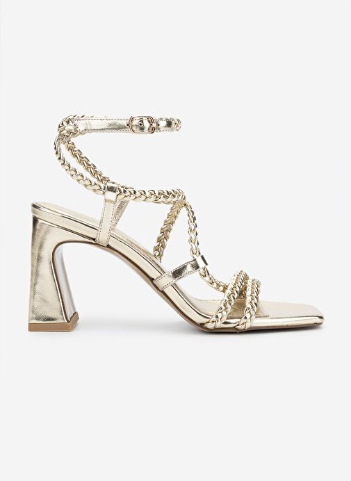 Valmenti Kadın Suni Deri Bej Topuklu Ayakkabı - Görsel 2