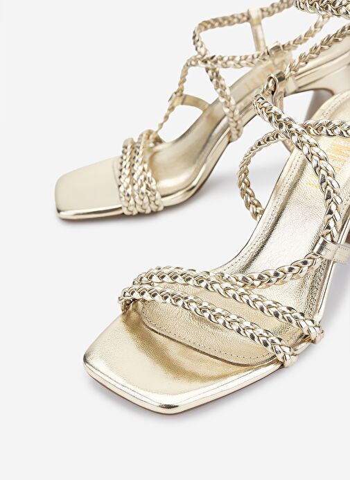 Valmenti Kadın Suni Deri Bej Topuklu Ayakkabı - Görsel 4