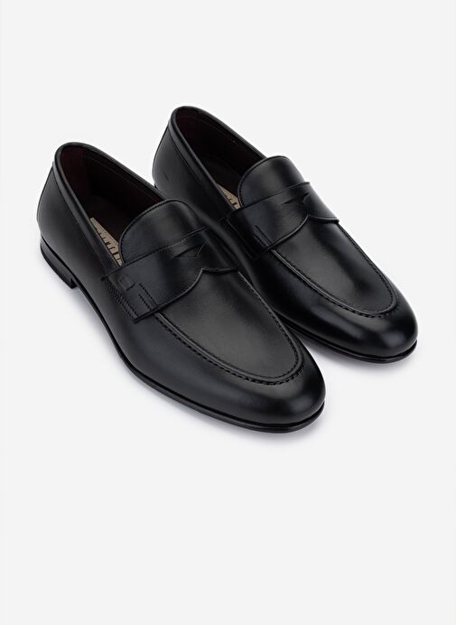 Valmenti Erkek Hakiki Deri Siyah Deri Klasik Ayakkabı - Görsel 3