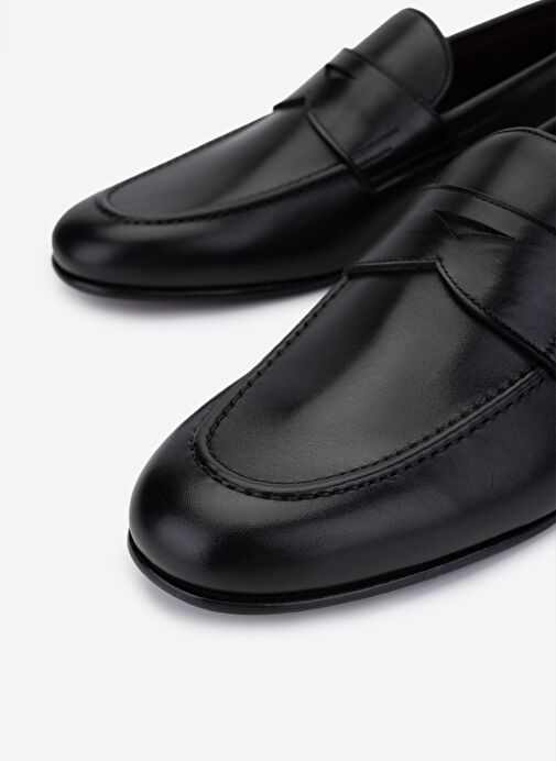 Valmenti Erkek Hakiki Deri Siyah Deri Klasik Ayakkabı - Görsel 4