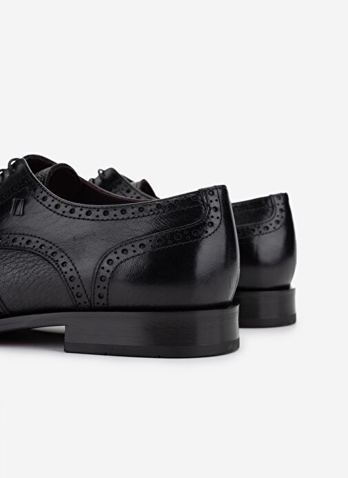 Valmenti Erkek Hakiki Deri Siyah Klasik Ayakkabı - Görsel 6