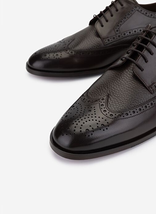 Valmenti Erkek Hakiki Deri Kahverengi Klasik Ayakkabı - Görsel 4