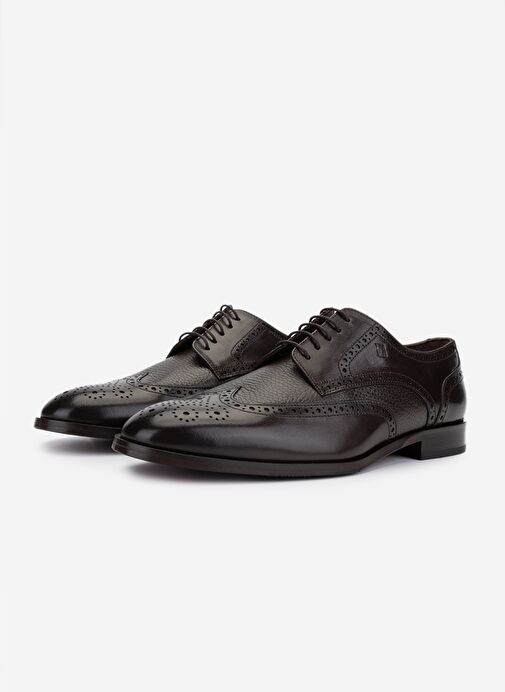 Valmenti Erkek Hakiki Deri Kahverengi Klasik Ayakkabı - Görsel 6