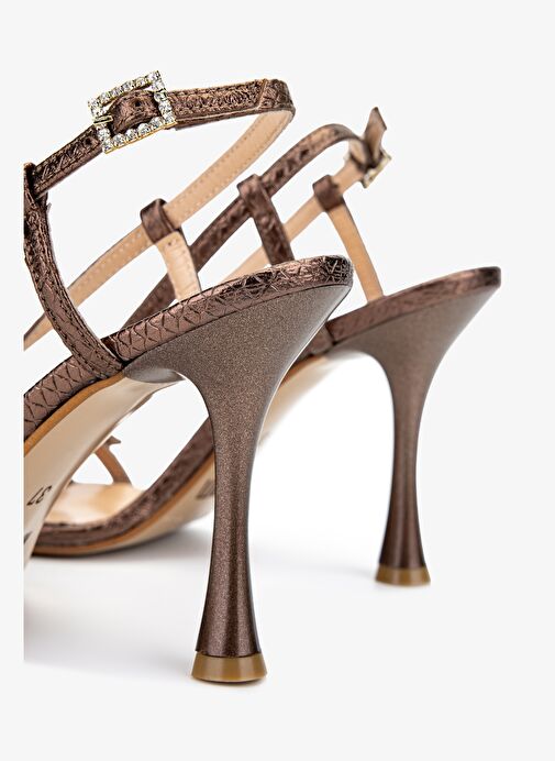 Valmenti Kadın Hakiki Deri Kahverengi Topuklu Ayakkabı - Görsel 6