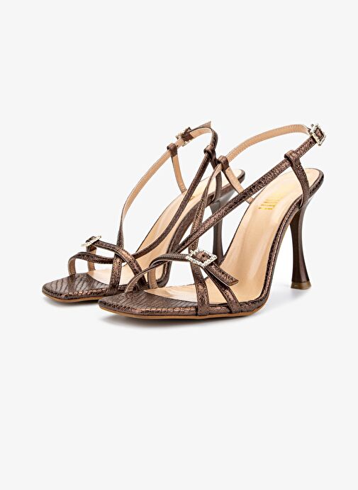 Valmenti Kadın Hakiki Deri Kahverengi Topuklu Ayakkabı - Görsel 5