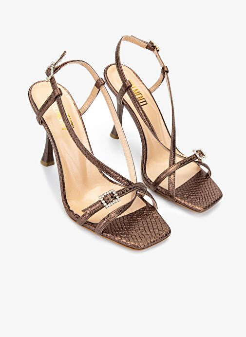 Valmenti Kadın Hakiki Deri Kahverengi Topuklu Ayakkabı - Görsel 3