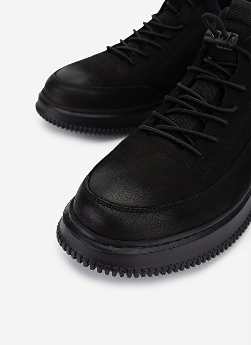 Valmenti Erkek Hakiki Deri Siyah Nubuk Sneakers & Spor Ayakkabı - Görsel 4