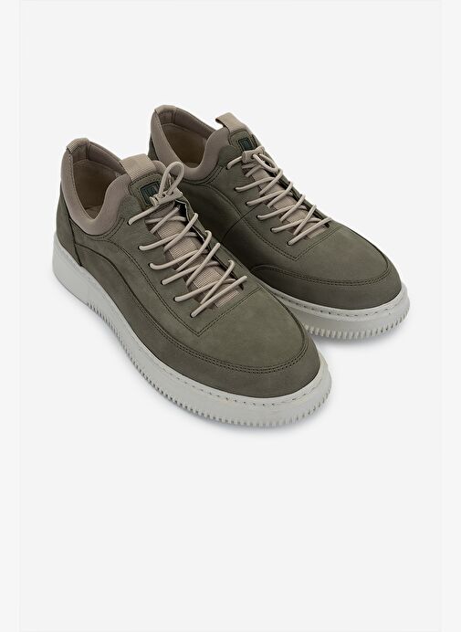 Valmenti Erkek Hakiki Deri Yeşil Nubuk Sneakers & Spor Ayakkabı - Görsel 3