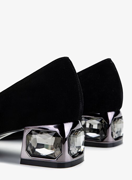 Valmenti Kadın Siyah Süet Topuklu Ayakkabı - Görsel 6