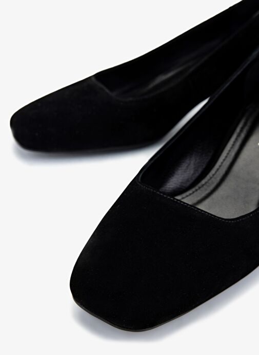 Valmenti Kadın Siyah Süet Topuklu Ayakkabı - Görsel 4