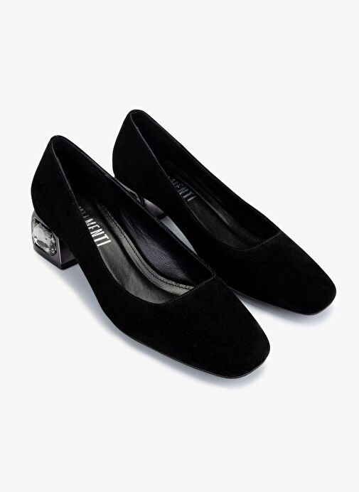 Valmenti Kadın Siyah Süet Topuklu Ayakkabı - Görsel 3