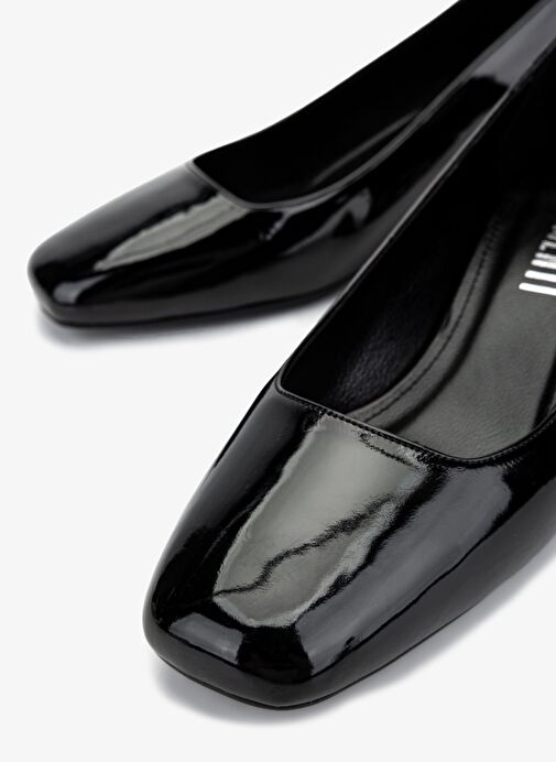 Valmenti Kadın Siyah Rugan Topuklu Ayakkabı - Görsel 4