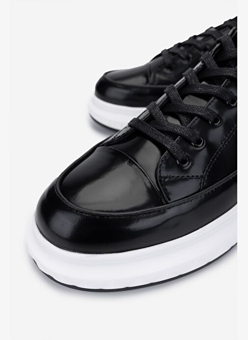 Valmenti Erkek Hakiki Deri Siyah Açma Casual Ayakkabı - Görsel 4