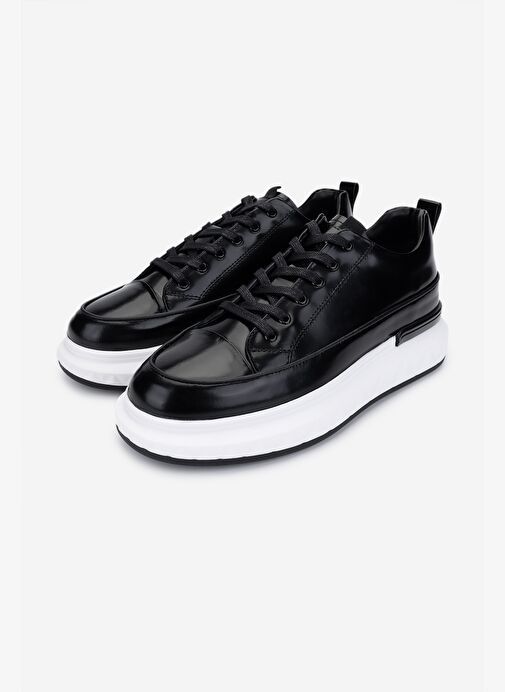 Valmenti Erkek Hakiki Deri Siyah Açma Casual Ayakkabı - Görsel 6