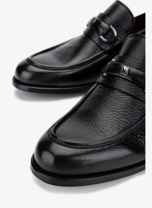 Valmenti Erkek Hakiki Deri Siyah Loafer Ayakkabı - Görsel 4