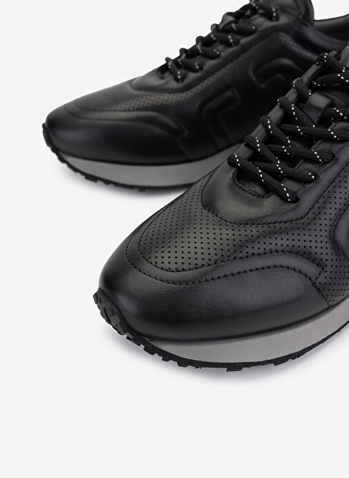 Valmenti Erkek Hakiki Deri Siyah Sneakers & Spor Ayakkabı - Görsel 4