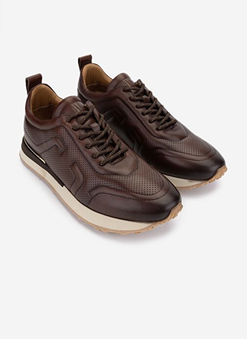 Valmenti Erkek Hakiki Deri Kahverengi Sneakers & Spor Ayakkabı - Görsel 3