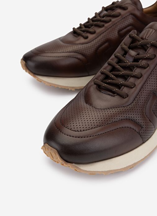 Valmenti Erkek Hakiki Deri Kahverengi Sneakers & Spor Ayakkabı - Görsel 4