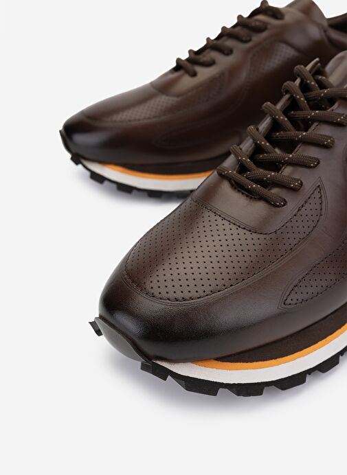 Valmenti Erkek Hakiki Deri Kahverengi Sneakers & Spor Ayakkabı - Görsel 4