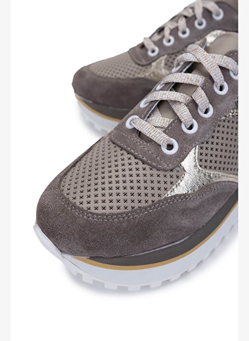 Tamer Tanca Kadın Hakiki Deri Taş Süet Sneakers & Spor Ayakkabı - Görsel 4