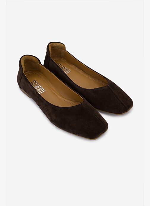 Valmenti Kadın Kahverengi Süet Babet Ayakkabı - Görsel 3