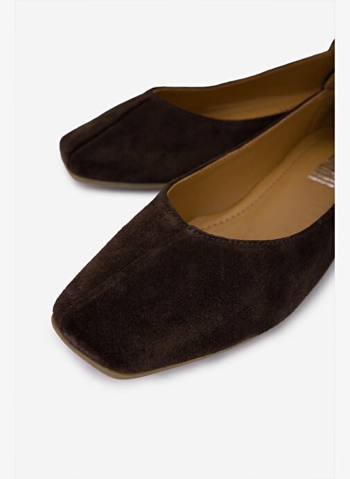 Valmenti Kadın Kahverengi Süet Babet Ayakkabı - Görsel 4