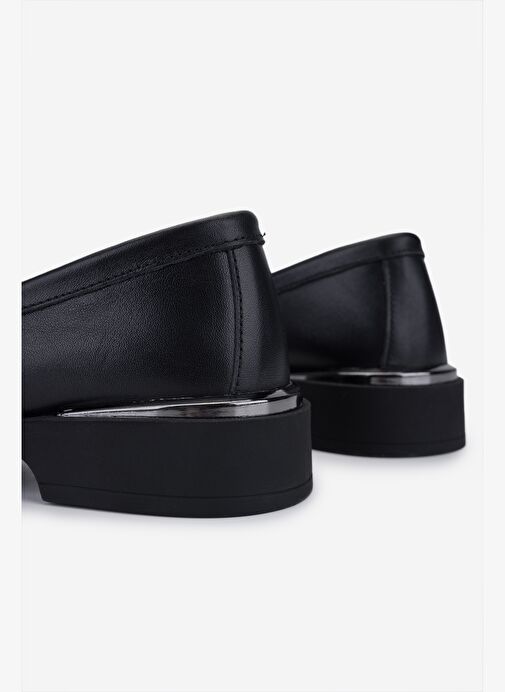 Valmenti Kadın Siyah Deri Loafer Ayakkabı - Görsel 5