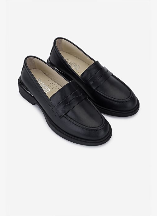 Valmenti Kadın Siyah Deri Loafer Ayakkabı - Görsel 3