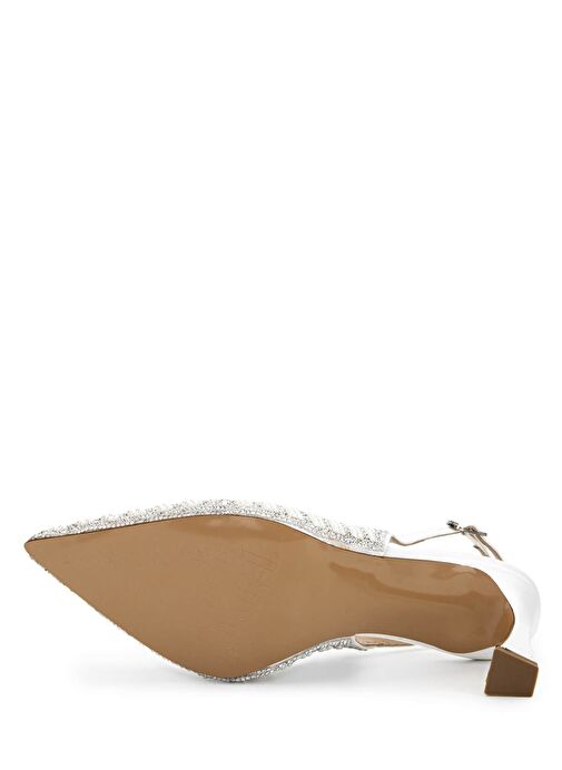 Tamer Tanca Kadın Suni Deri Beyaz Sedef Topuklu Ayakkabı - Görsel 4