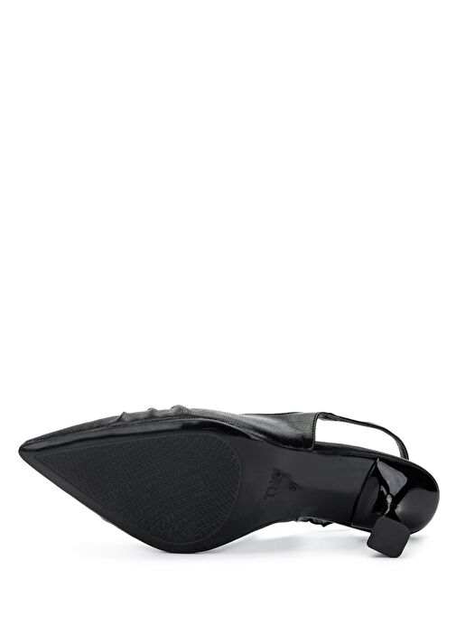 Tamer Tanca Kadın Suni Deri Siyah Topuklu Ayakkabı - Görsel 4