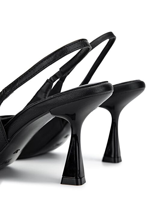 Tamer Tanca Kadın Suni Deri Siyah Topuklu Ayakkabı - Görsel 6