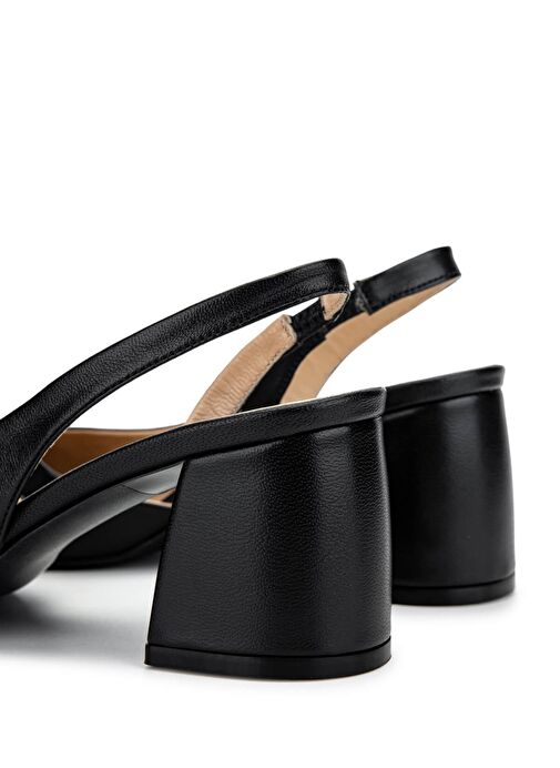 Tamer Tanca Kadın Hakiki Deri Siyah Rugan Topuklu Ayakkabı - Görsel 7