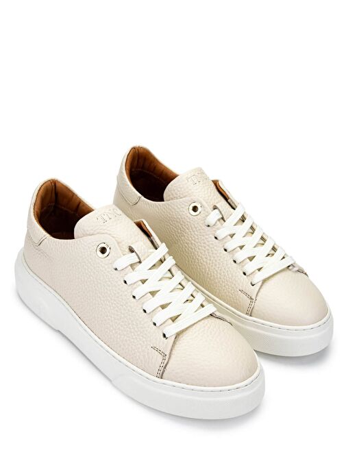 Tamer Tanca Kadın Hakiki Deri Bej Sneakers & Spor Ayakkabı - Görsel 3