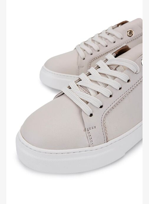 Tamer Tanca Kadın Hakiki Deri Bej Sneakers & Spor Ayakkabı - Görsel 4