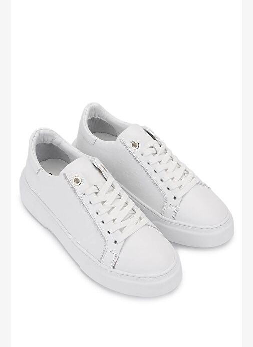 Tamer Tanca Kadın Hakiki Deri Beyaz Sneakers & Spor Ayakkabı - Görsel 3