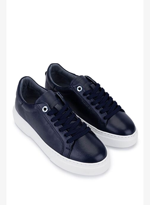 Tamer Tanca Kadın Hakiki Deri Lacivert Sneakers & Spor Ayakkabı - Görsel 3