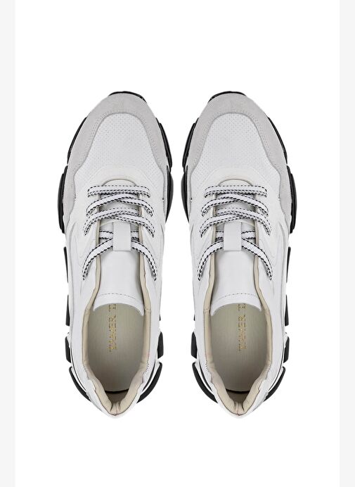Tamer Tanca Erkek Hakiki Deri Beyaz Sneakers & Spor Ayakkabı - Görsel 6