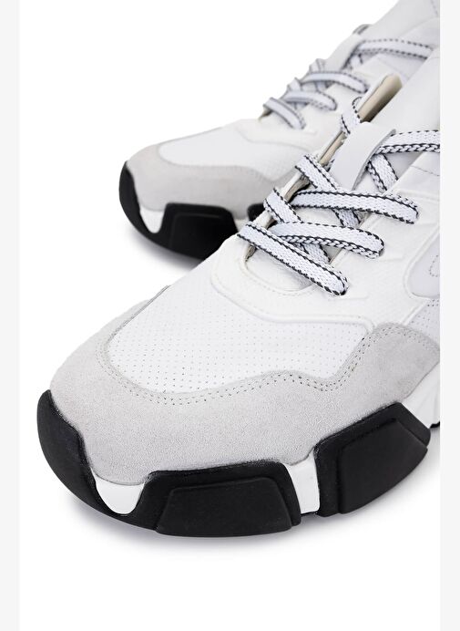 Tamer Tanca Erkek Hakiki Deri Beyaz Sneakers & Spor Ayakkabı - Görsel 4