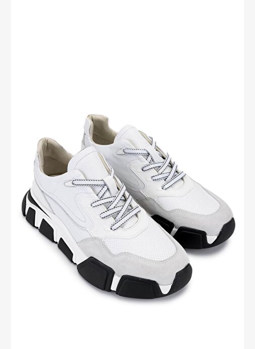 Tamer Tanca Erkek Hakiki Deri Beyaz Sneakers & Spor Ayakkabı - Görsel 3