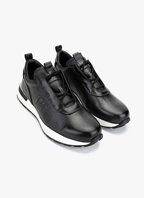 Valmenti Erkek Hakiki Deri Siyah Sneakers & Spor Ayakkabı - Görsel 3