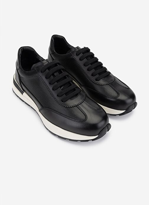Valmenti Erkek Hakiki Deri Siyah Sneakers & Spor Ayakkabı - Görsel 3