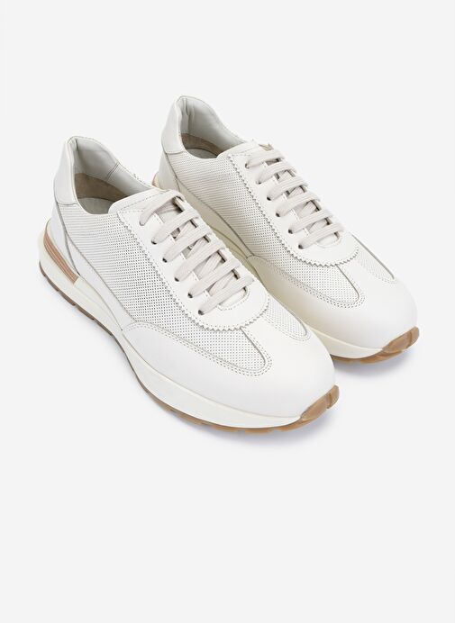 Valmenti Erkek Hakiki Deri Beyaz Sneakers & Spor Ayakkabı - Görsel 3
