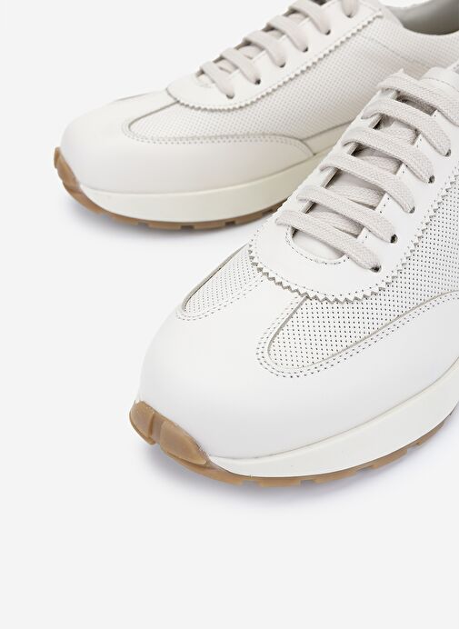 Valmenti Erkek Hakiki Deri Beyaz Sneakers & Spor Ayakkabı - Görsel 4