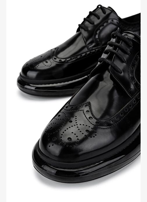 Tamer Tanca Erkek Hakiki Deri Siyah Açma Casual Ayakkabı - Görsel 5