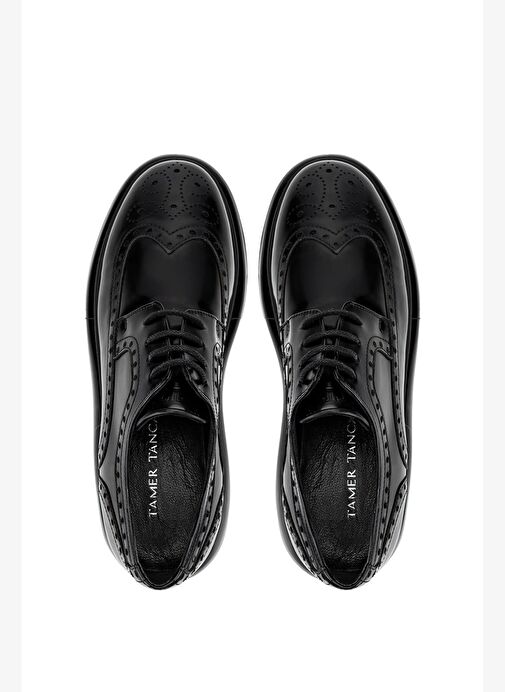 Tamer Tanca Erkek Hakiki Deri Siyah Açma Casual Ayakkabı - Görsel 6