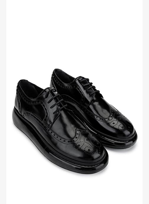 Tamer Tanca Erkek Hakiki Deri Siyah Açma Casual Ayakkabı - Görsel 3