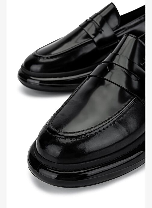 Tamer Tanca Erkek Hakiki Deri Siyah Açma Loafer Ayakkabı - Görsel 5