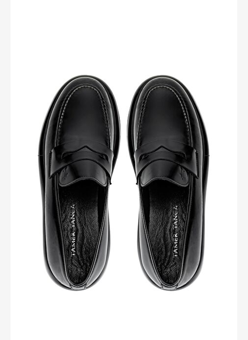 Tamer Tanca Erkek Hakiki Deri Siyah Açma Loafer Ayakkabı - Görsel 6