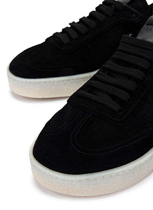 Tamer Tanca Erkek Hakiki Deri Siyah Süet Sneakers & Spor Ayakkabı - Görsel 5