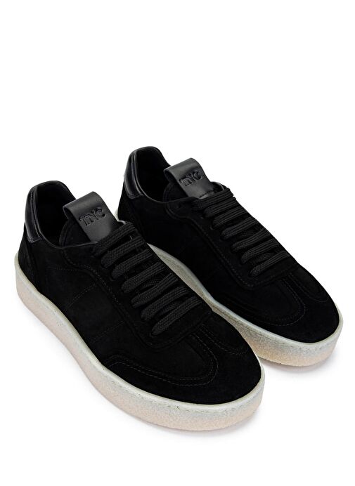 Tamer Tanca Erkek Hakiki Deri Siyah Süet Sneakers & Spor Ayakkabı - Görsel 3